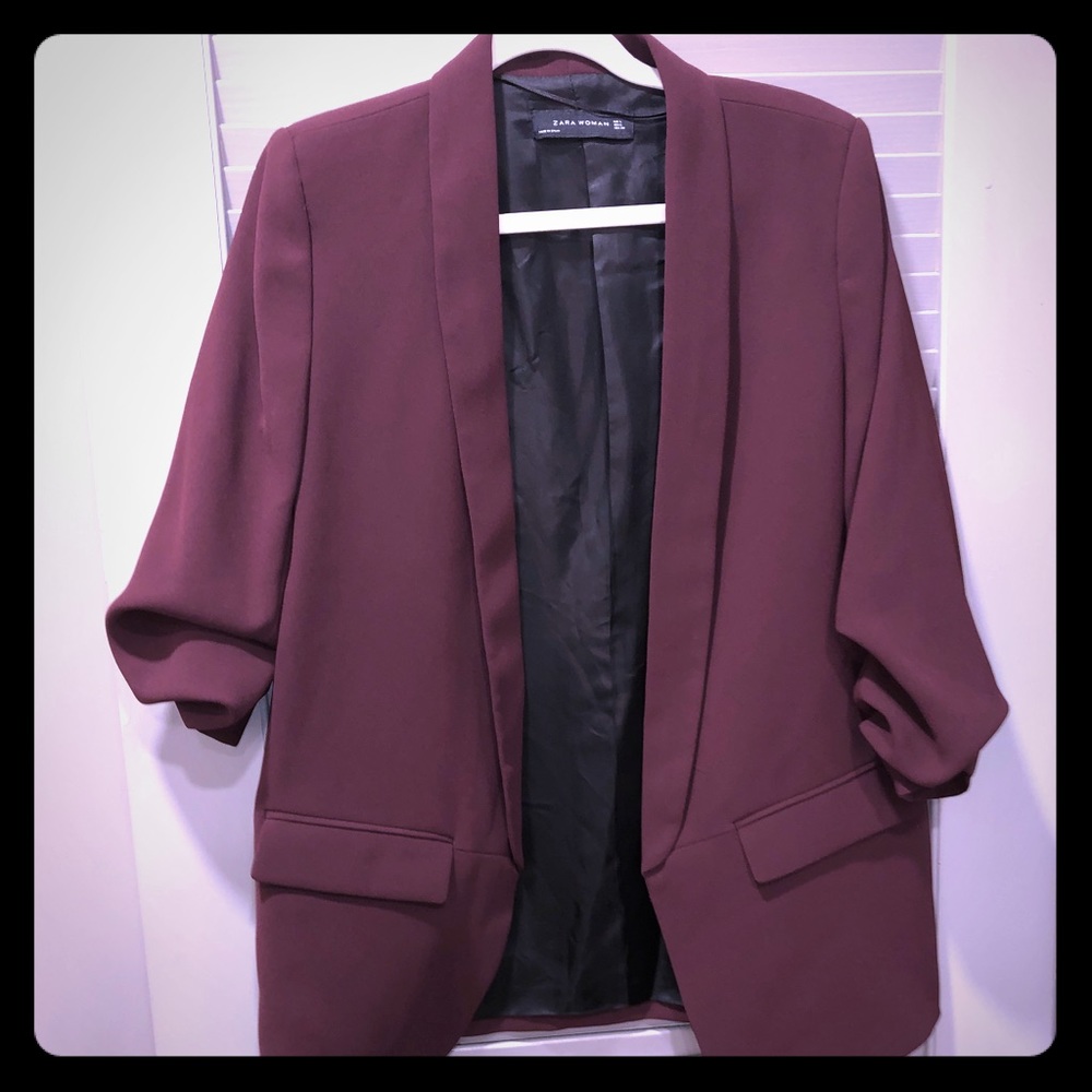 Burgundy blazer from Zara